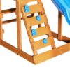 Outdoor Swing Set 3 In 1 Children's Playset With Slide, Swings, And Climber For Garden, Backyard, Playground - Blue - Image 23