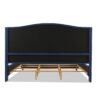 Marcella - King Upholstered Shelter Headboard Bed Set - Dark Sapphire Blue - Image 6