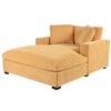 Oversized Chaise, Lounge Chair Classic Design, Soft Fabric, Durable Frame With Solid Wood Legs - Yellow - Image 6