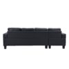 Modern Sectional Sofa Set With L Shape Chaise Lounge, Cup Holder, 4 Seat - Black - Image 6