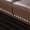 Bedroom End Of Bed Bench Tufted Upholstered End Of Bed Bench End Of Bed Entrance Shoe Bench, 60" With Nailhead Trim And Shelf Bedroom Upholstered Leather Bench Living Room Shoe Rack Footstool - Dark Brown - Image 15