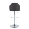 Ahoy - Contemporary Adjustable Barstool With Swivel With Rounded T Footrest (Set of 2) - Chrome / Charcoal - Image 5