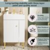 Hearth & Haven Amelia - Bathroom Vanity With Storage Cabinet, Single Ceramic Sink And Right Side Storage - White - Image 5