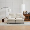 Modern Corduroy, Loveseat Sofa, Deep Seat Sectional Sofa With Ottomans Comfortable Cloud Sofa For Living Room, Apartment, Office, Couch - Beige - Image 6