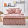 Harbor - Comfortable Luxury Sofa Turtle Fleece Fabric - Pink - Image 4