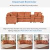 L Shaped Convertible Sofa Bed With Pull Out Bed, Cup Holders, And Storage - Orange - Image 9