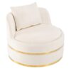 360 Degree Swivel Accent Chair With Soft Cushion For Living Room, Bedroom, Office - Beige - Image 10