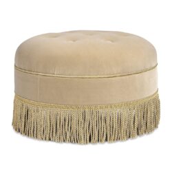 Yolanda - Round Upholstered Accent Ottoman - Fawn Brown