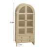 Tall Arched Kitchen Pantry, Modern Farmhouse Wood Kitchen Storage Cabinets, Arched Storage Display Cabinet With Adjustable Shelves, Versatile Cupboard For Kitchen, Dining Room, Living Room - Natural - Image 3