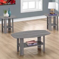 Table Set, Coffee, End, Side, Accent For Living Room (Set of 3) - Gray