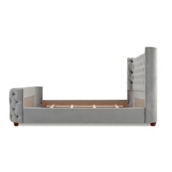 Brooklyn - King Tufted Panel Bed Headboard And Footboard Set - Opal Gray