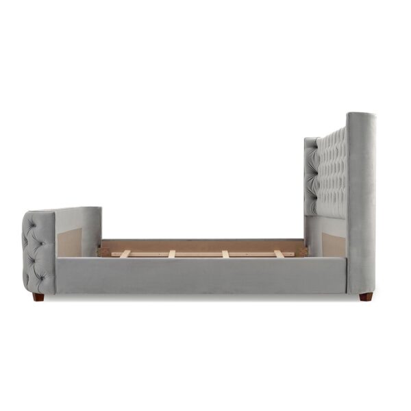 Brooklyn - King Tufted Panel Bed Headboard And Footboard Set - Opal Gray