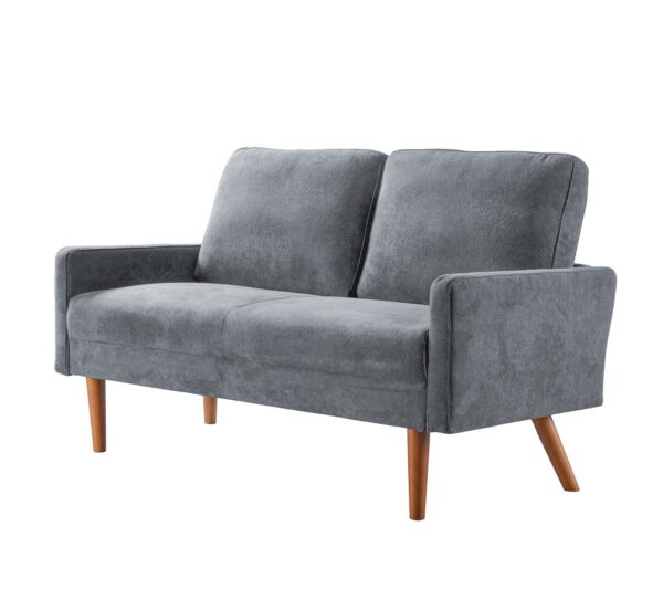 Loveseat Sofa, European Style With Sleek Design, Modern & Vintage Flair, Upholstered 2 Seater Couch - Gray