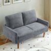 Loveseat Sofa, European Style With Sleek Design, Modern & Vintage Flair, Upholstered 2 Seater Couch - Gray - Image 8