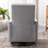 Modern Upholstered Rocker Nursery Chair Plush Seating Glider Swivel Recliner Chair - Gray - Image 10