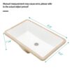 Modern Rectangular Undermount Bathroom Sink With Overflow - White - Image 3