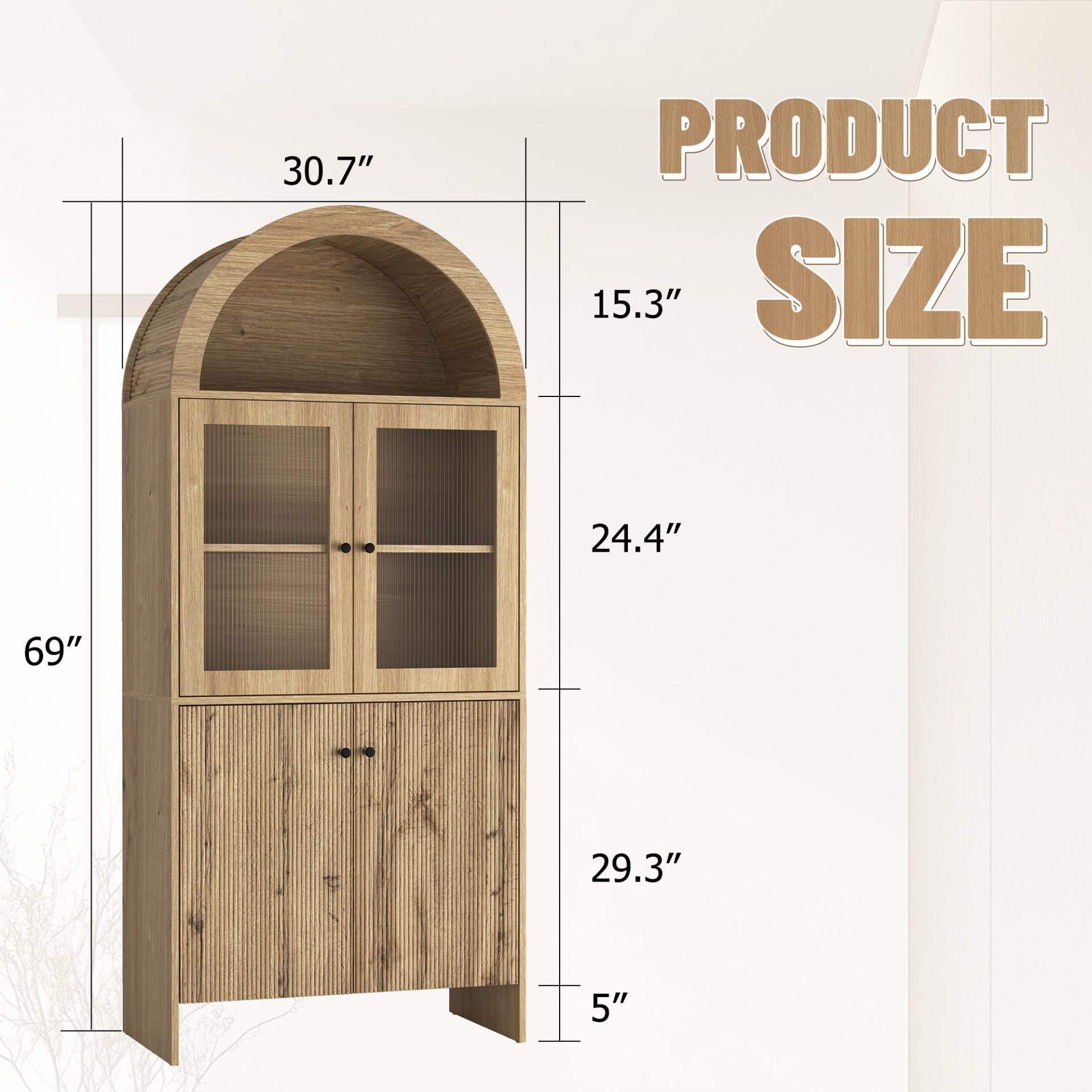 Grain Tech Inspired Dome Cabinet With LED Lighting - Smart Snack Storage Solution - Natural Wood - Image 3