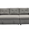Convertible L Shaped Sectional Sleeper Sofa Bed, Saving Pull Out Couch - Gray - Image 4