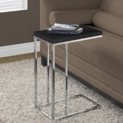 C-Shaped, Accent Table For Living Room - Espresso