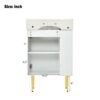 Hearth & Haven Amelia - Bathroom Vanity With Storage Cabinet, Single Ceramic Sink And Left Side Storage - White - Image 12