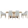 Topmax - 7 Piece Rustic Extendable Dining Table Set With Removable Leaf, 2 Arm Chairs And 4 Armless Chairs - Natural - Image 7