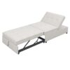 4 In 1 Sofa Bed, Chair Bed, Multi - Function Folding Ottoman Bed With Storage Pocket And USB Port For Small Room Apartment, Living Room, Bedroom, Hallway - White - Image 12