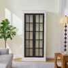 Rustic Style Display Cabinet With Glass Doors For Collectibles - Black / Cream White - Image 8