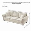 3 And 2 Seater Sofa With Rolled Arms And Nailhead Trim Upholstered Couch With Legs - Beige - Image 3