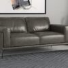 Onyx - Leather Loveseat - Gray - Image 5