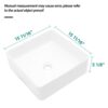 Modern Ceramic Square Vessel Bathroom Sink - White - Image 3