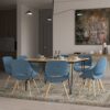 Malden - Bentwood Dining Chair - Denim Blue / Light Brown - Image 9