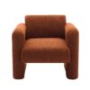 Modern Accent Chair Upholstered Comfy Reading Arm Chair Lambskin Sherpa Fabric - Burnt Orange - Image 13