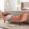 Alma - Tufted Flared Arm Entryway Bench - Peach Orange - Image 12