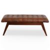 Maja - Mid-Century Modern Leather Bench - Cognac / Dark Brown - Image 8