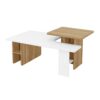 Nesting Coffee Tables Farmhouse, Rectangle Coffee Table Living Room Sofa Side Table For Living Room (Set of 2) - White - Image 9