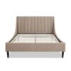Aspen - Queen Vertical Tufted Modern Headboard Platform Bed Set - Mink Beige - Image 2
