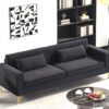 Aesthetic Sofas For Living Room, 3 Seater Couch With Classic Modern Appeal And Luxurious Soft Comfort, Easy To Maintain - Black - Image 8