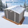 Large Metal Outdoor Storage Shed With Lockable Door, Air Vent, And Clear Window For Garden Tools And Bicycles - Gray - Image 7