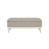 Tufted Storage Bench With Soft Close Lid - Light Gray / Cream - Image 4
