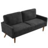 Sofa, European Style With Sleek Design, Modern & Vintage Flair, Upholstered 3 Seater Couch - Black - Image 10