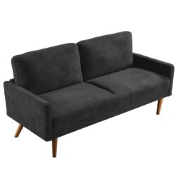 Sofa, European Style With Sleek Design, Modern & Vintage Flair, Upholstered 3 Seater Couch - Black