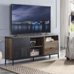 Nantan - Rustic TV Stand - Black / Oak