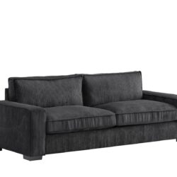 Luxe - Corduroy Sofa With Sleek Design, Spacious And Comfortable 3 Seater Couch - Black