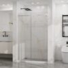 Frameless Shower Door, Sleek Silent Sliding Glass Door, Tempered Glass, 48" X 72" - Chrome - Image 8