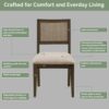 Armless Dining Chair With Cane Back Fabric (Set of 2) - Brown - Image 9