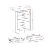 Lorenzo - 5 Piece Queen Bedroom Set With Glittered Detailing And Bar Handles - Silver - Image 11