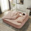 Multi Functional Sectional Sofa Bed With Independent Chaise Lounge And Functional Blanket - Pink - Image 4