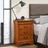 Louis Phillipe - 3 Drawer Nightstand - Oak - Image 4