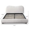 Norme - Queen Size Upholstered Low Profile Platform Bed - Cream - Image 9