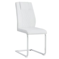 Modern Dining Chairs With Padded Seat And Metal Legs In (Set of 4) - White